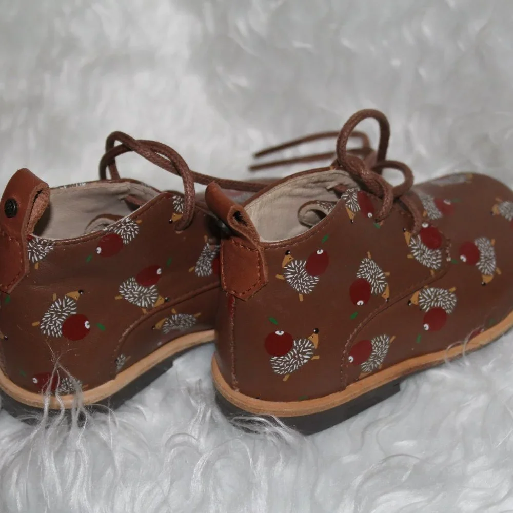 MANUELA De JUAN Handmade Leather baby ankle shoes sz EU 19 (US 3 1/2-4) NEW